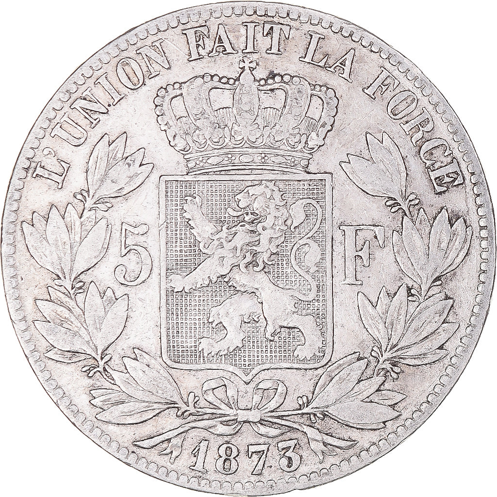 Moneta, Belgio, Leopold II, 5 Francs, 5 Frank, 1873, MB, Argento, KM:24