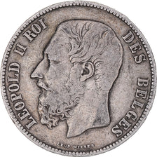 Moneta, Belgio, Leopold II, 5 Francs, 5 Frank, 1873, MB, Argento, KM:24