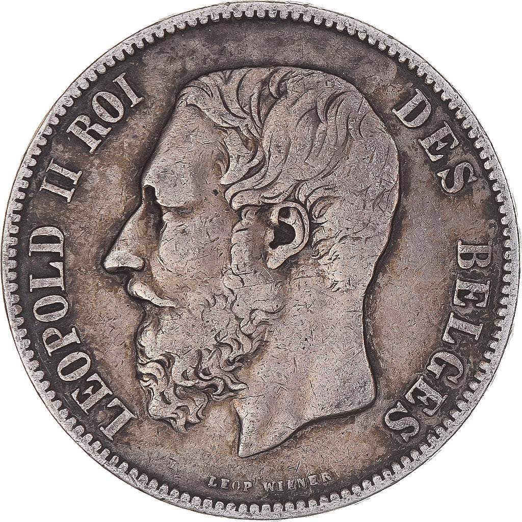 Coin, Belgium, Leopold II, 5 Francs, 5 Frank, 1873, VF(20-25), Silver, KM:24