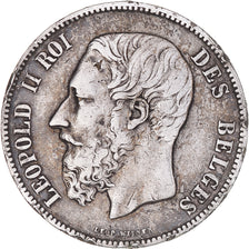 Coin, Belgium, Leopold II, 5 Francs, 5 Frank, 1873, VF(30-35), Silver, KM:24