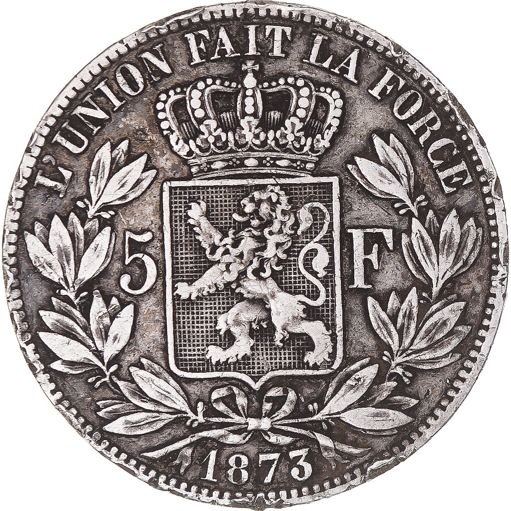 Coin, Belgium, Leopold II, 5 Francs, 5 Frank, 1873, VF(30-35), Silver, KM:24