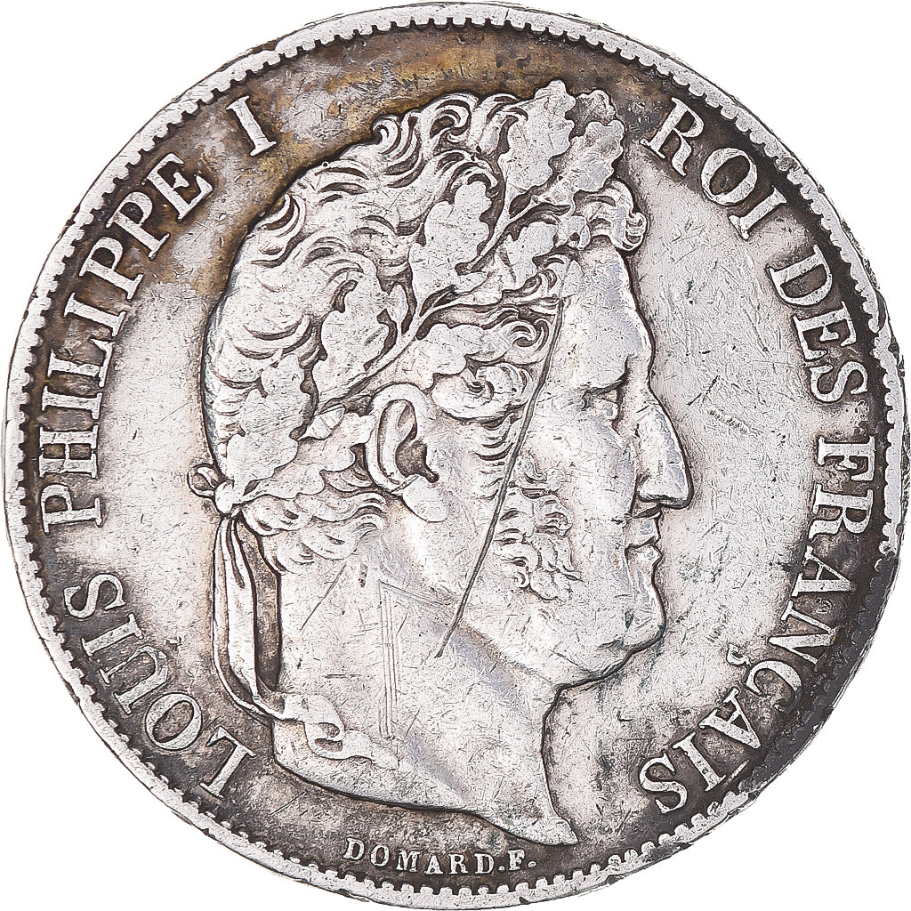 Moneta, Francia, Louis-Philippe, 5 Francs, 1847, Paris, MB+, Argento, KM:749.1