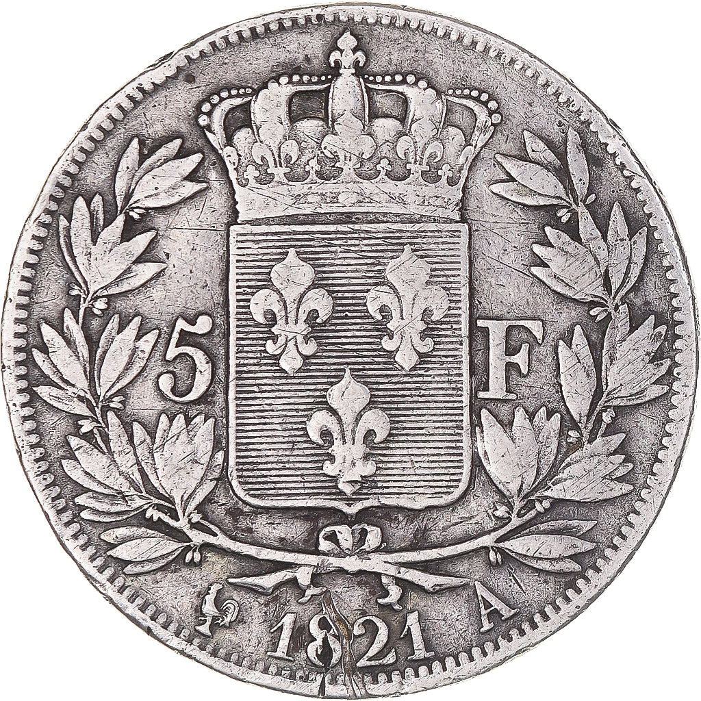 Münze, Frankreich, Louis XVIII, Louis XVIII, 5 Francs, 1821, Paris, S+, Silber