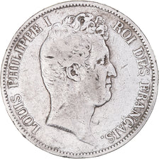Moneta, Francia, Louis-Philippe, 5 Francs, 1831, Paris, MB, Argento, KM:736.1