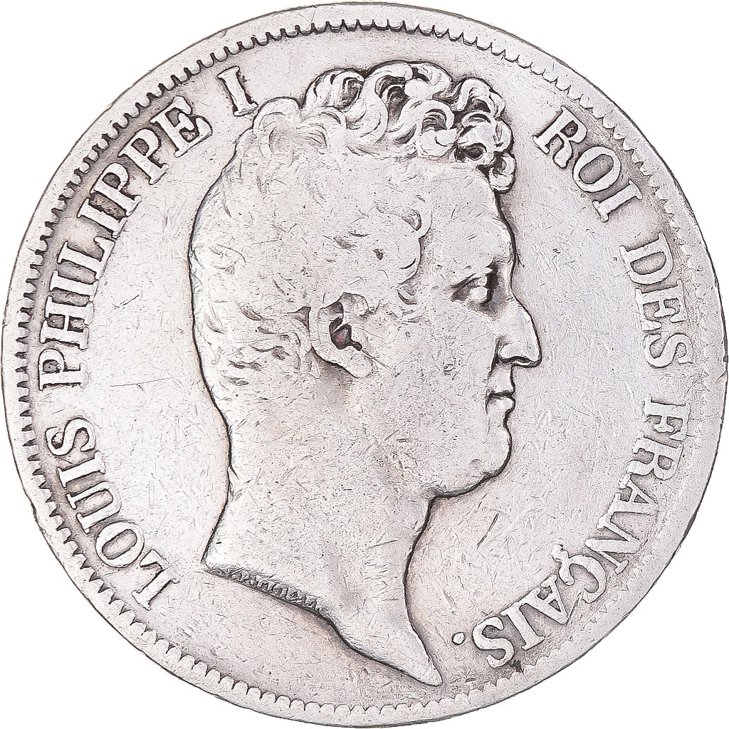 Coin, France, Louis-Philippe, 5 Francs, 1831, Lyon, VF(20-25), Silver, KM:735.4