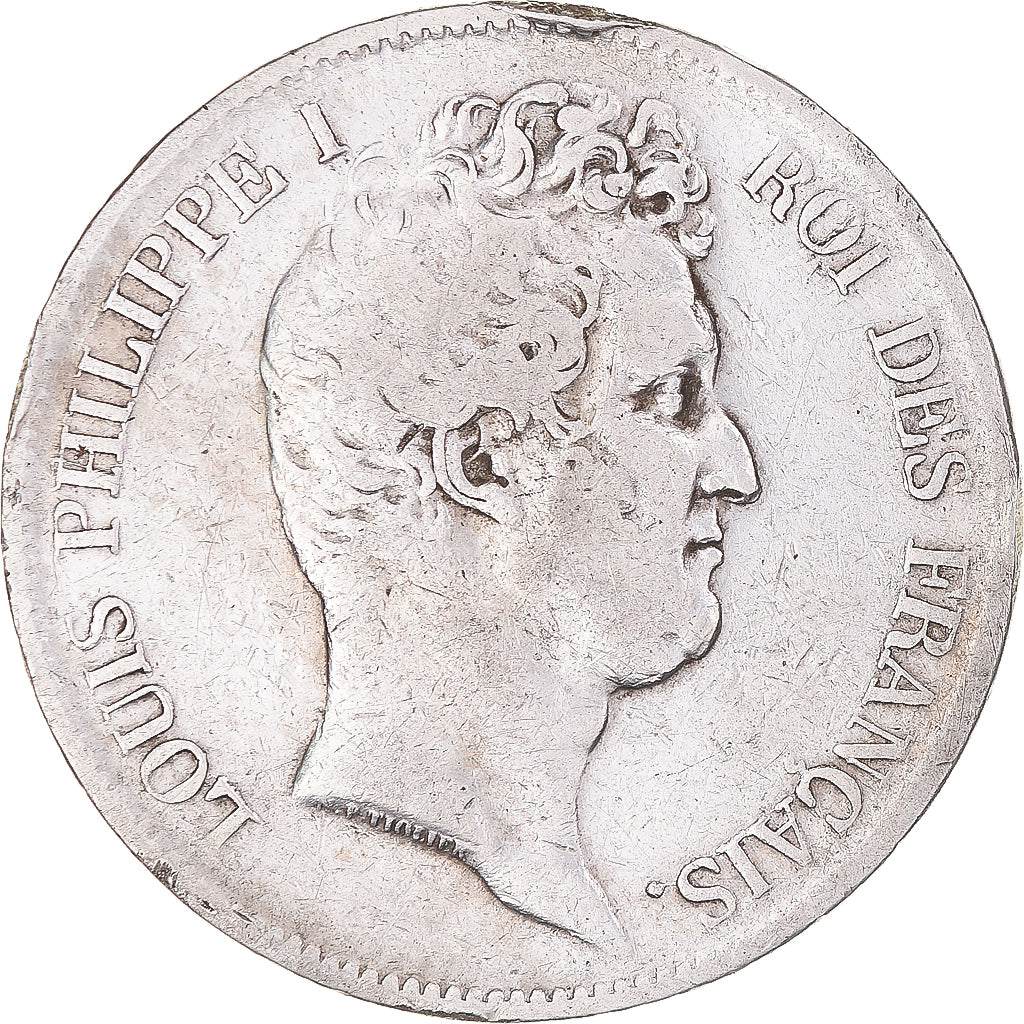 Moeda, França, Louis-Philippe, 5 Francs, 1831, Limoges, VF(20-25), Prata