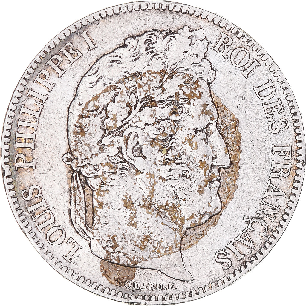 Moneta, Francia, Louis-Philippe, 5 Francs, 1841, Strasbourg, BB, Argento
