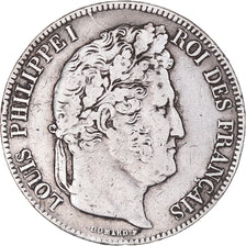 Coin, France, Louis-Philippe, 5 Francs, 1843, Lille, VF(30-35), Silver