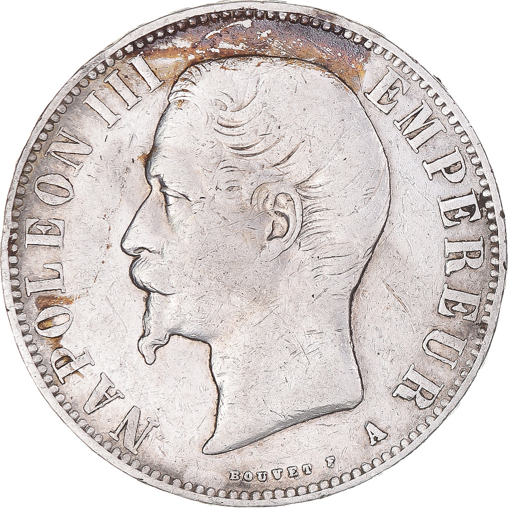 Moeda, França, Napoleon III, 5 Francs, 1856, Paris, VF(20-25), Prata, KM:782.1