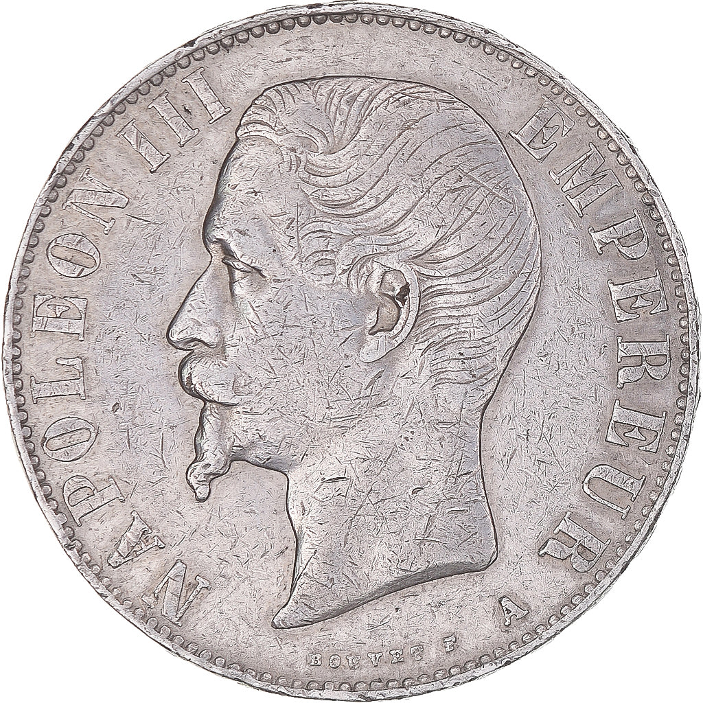 Munten, Frankrijk, Napoleon III, 5 Francs, 1856, Paris, FR+, Zilver, KM:782.1