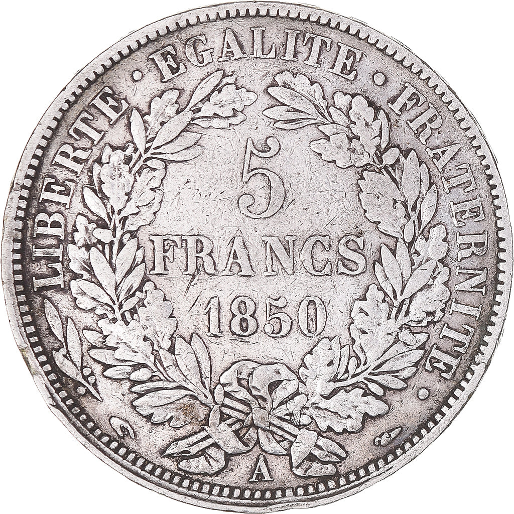 Coin, France, Cérès, 5 Francs, 1850, Paris, EF(40-45), Silver, KM:761.1