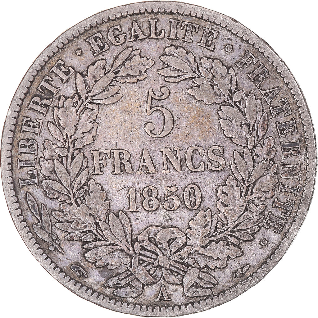 Coin, France, Cérès, 5 Francs, 1850, Paris, EF(40-45), Silver, KM:761.1