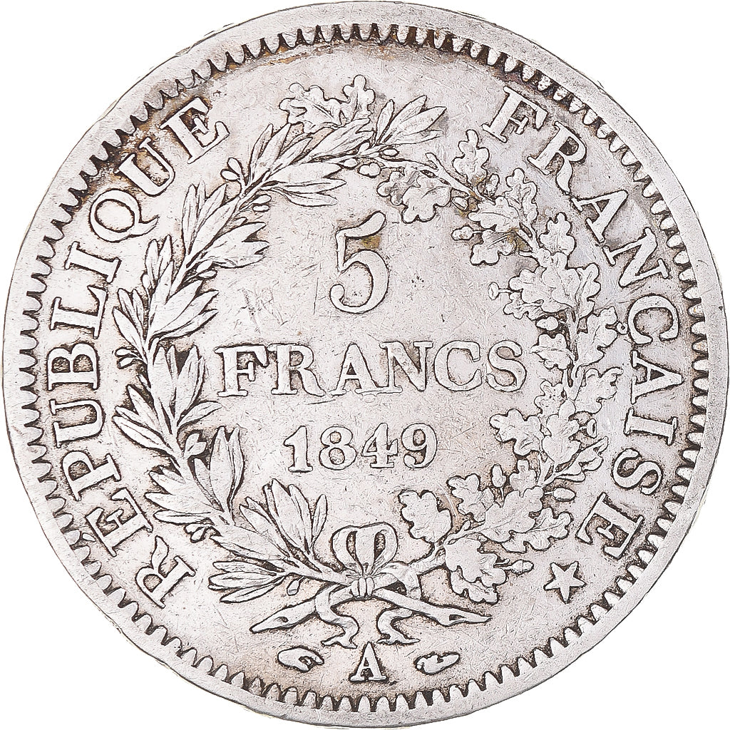 Coin, France, Hercule, 5 Francs, 1849, Paris, VF(20-25), Silver, KM:756.1