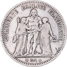 Münze, Frankreich, Hercule, 5 Francs, 1878, Bordeaux, S+, Silber, KM:820.2