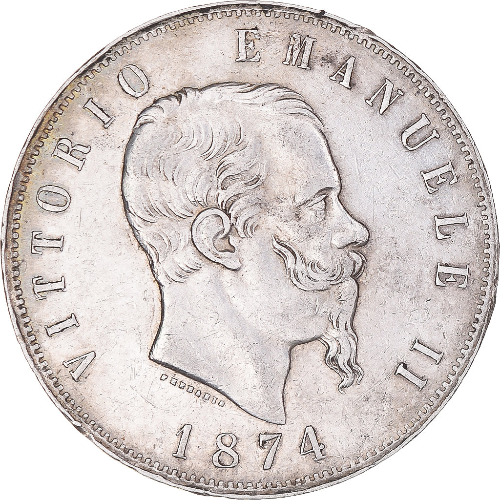 Monnaie, Italie, Vittorio Emanuele II, 5 Lire, 1874, Milan, TTB, Argent, KM:8.3