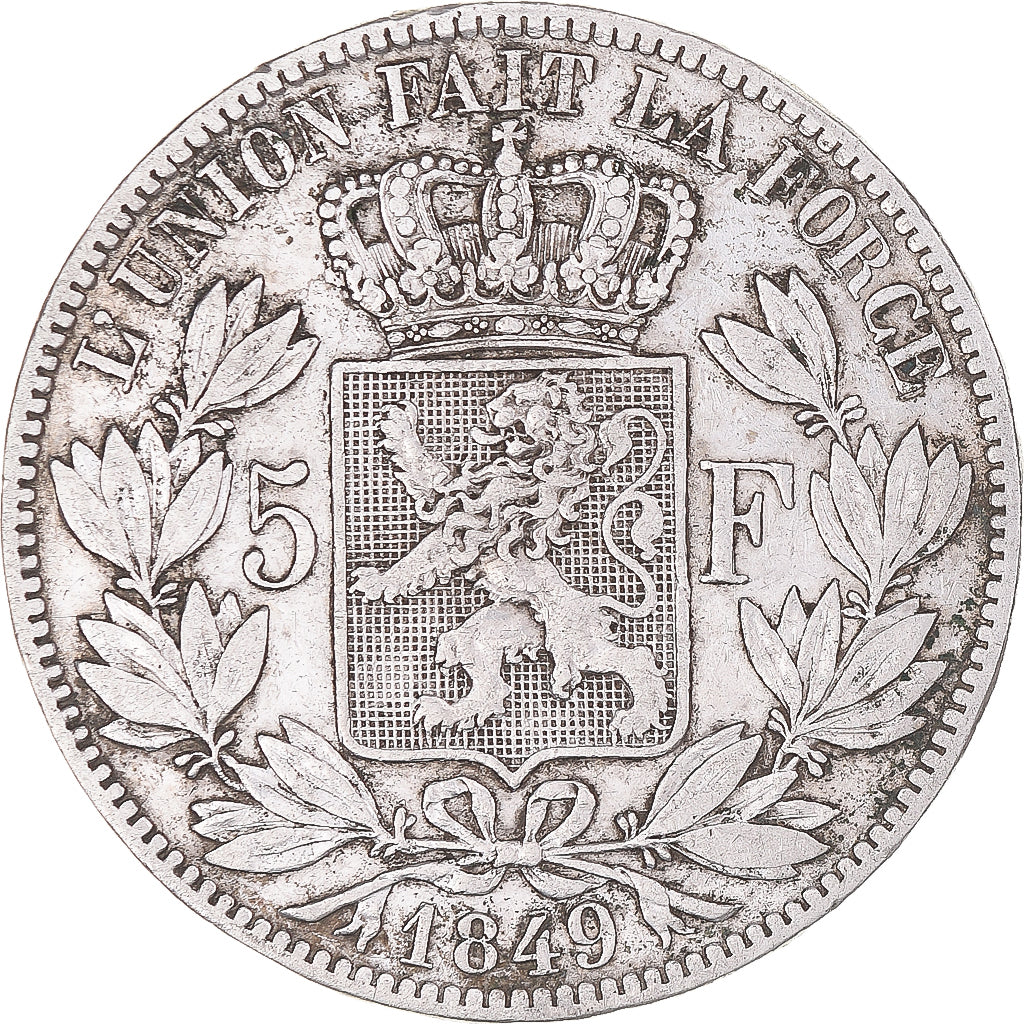 Coin, Belgium, Leopold I, 5 Francs, 5 Frank, 1849, VF(30-35), Silver, KM:17