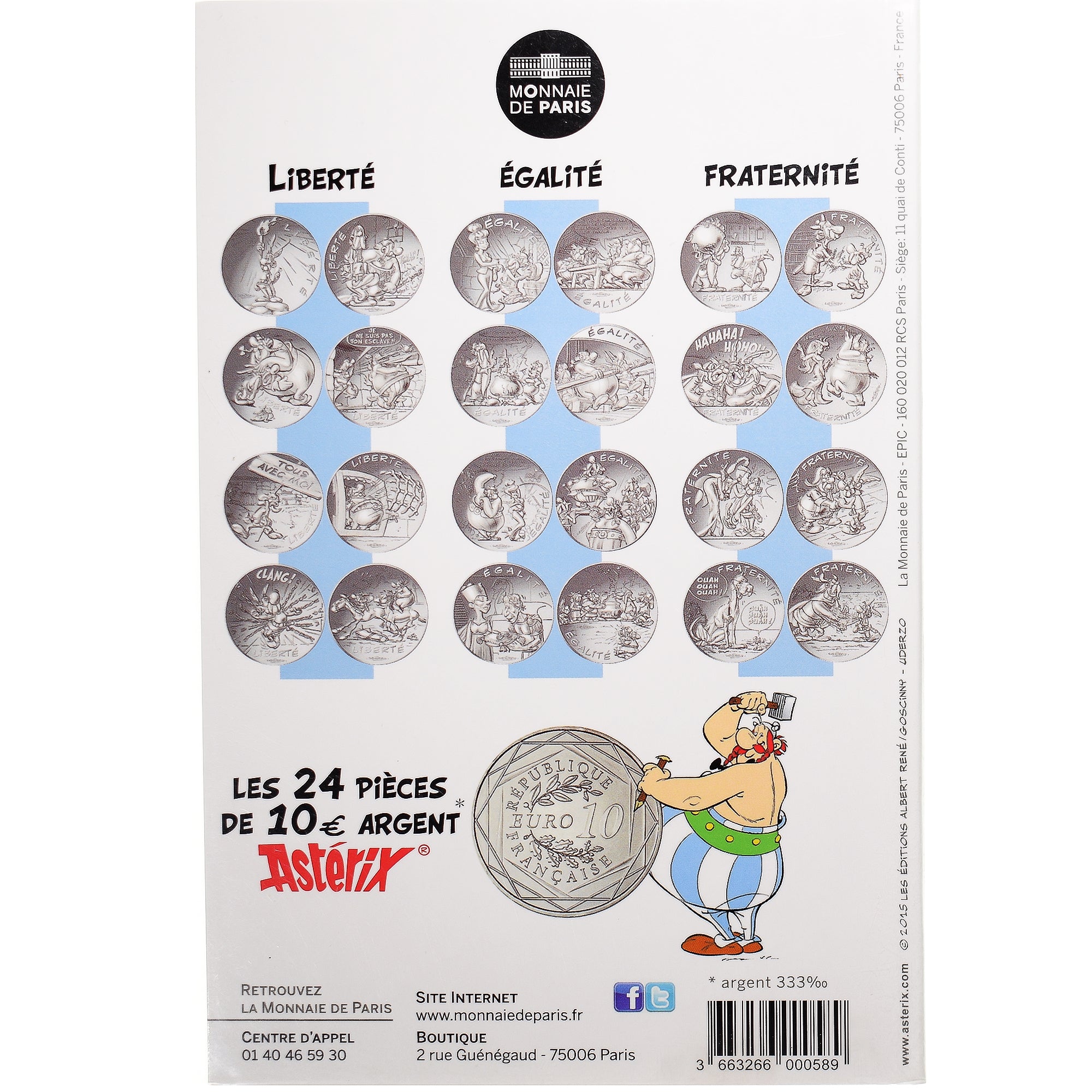 France, Monnaie de Paris, 10 Euro, Astérix Liberté (Le Tour de Gaule -