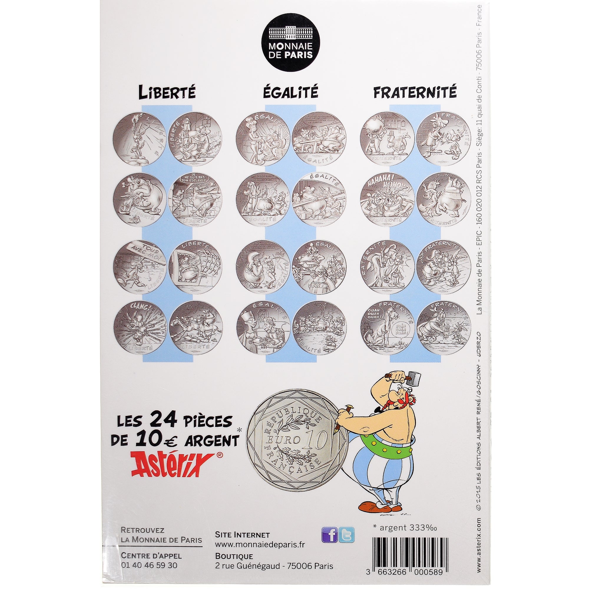 France, Monnaie de Paris, 10 Euro, Astérix Égalité (Astérix gladiateur)