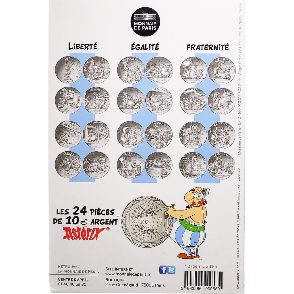 França, Monnaie de Paris, 10 Euro, Astérix Égalité (Le Domaine des dieux)