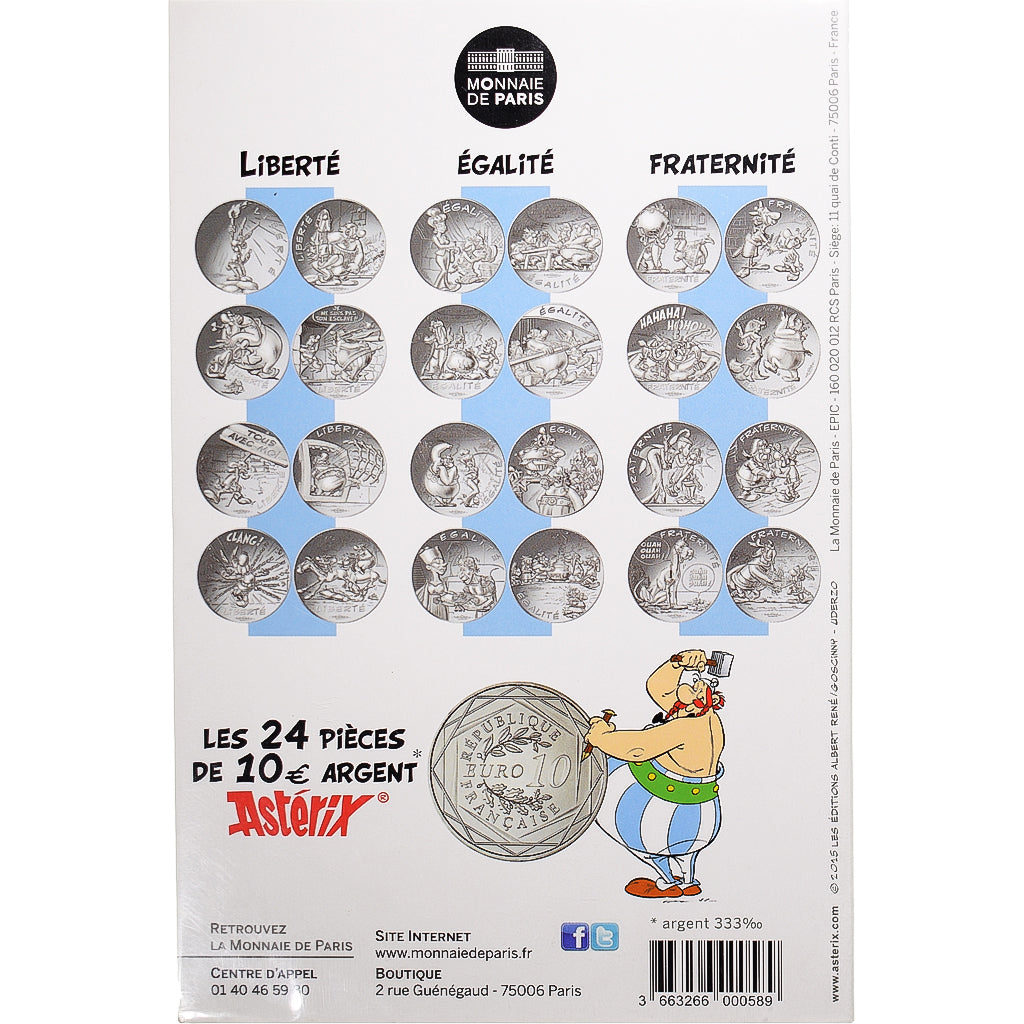 France, Monnaie de Paris, 10 Euro, Astérix Égalité (Le devin - Obélix)