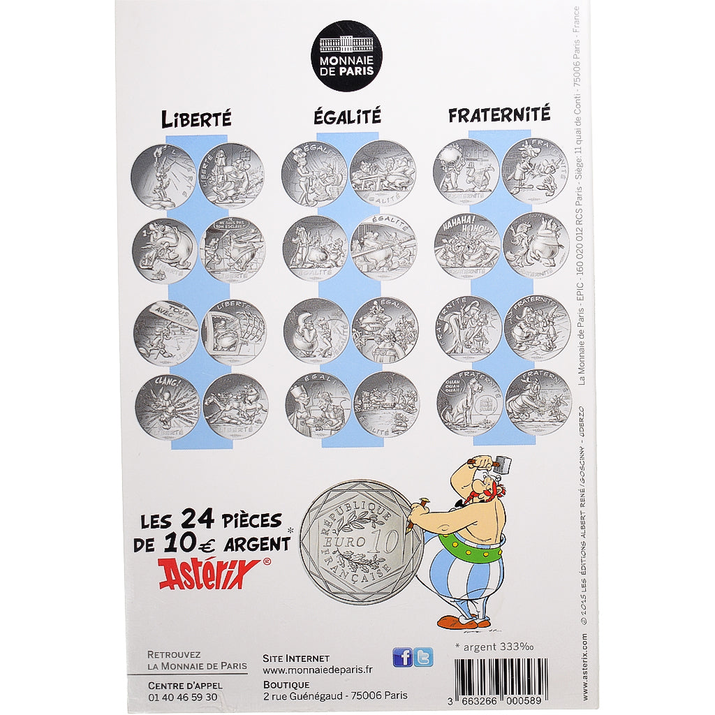 France, Monnaie de Paris, 10 Euro, Astérix Égalité (Astérix et Cléopâtre)