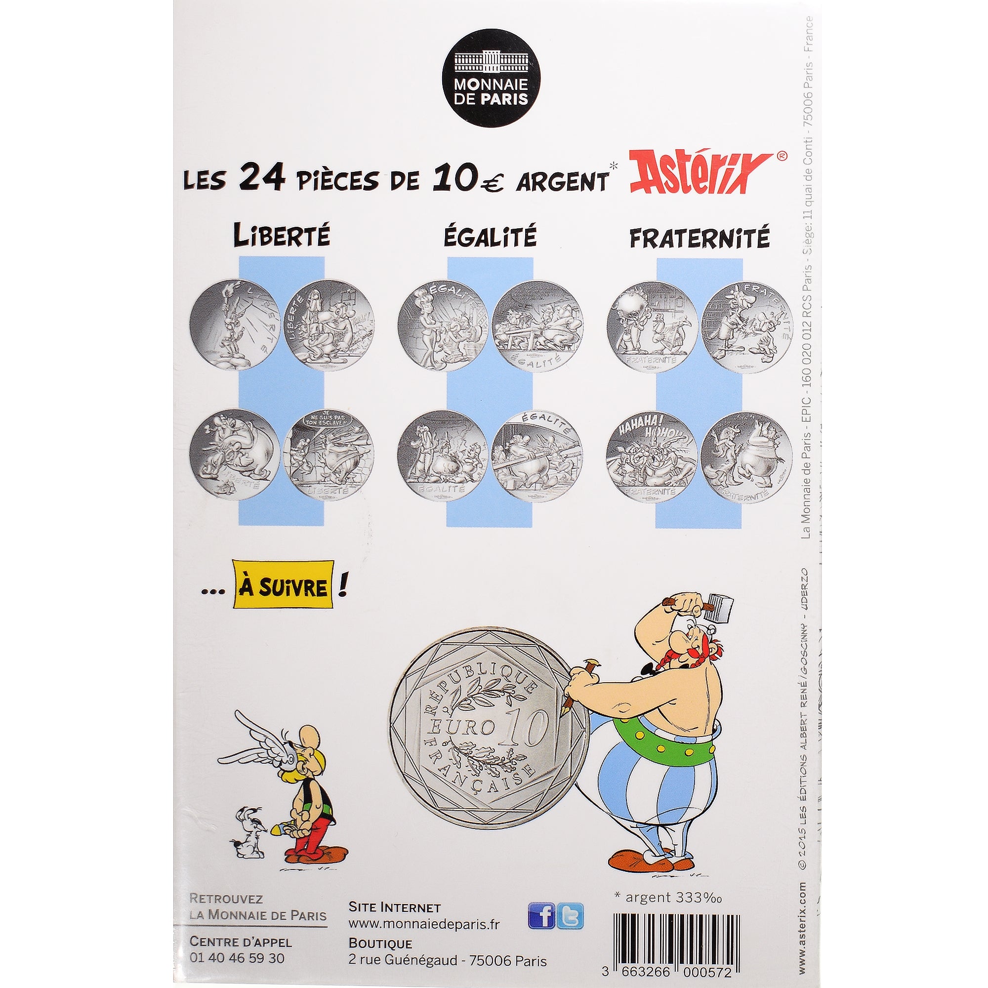 France, Monnaie de Paris, 10 Euro, Astérix Égalité (Le devin - Panoramix)