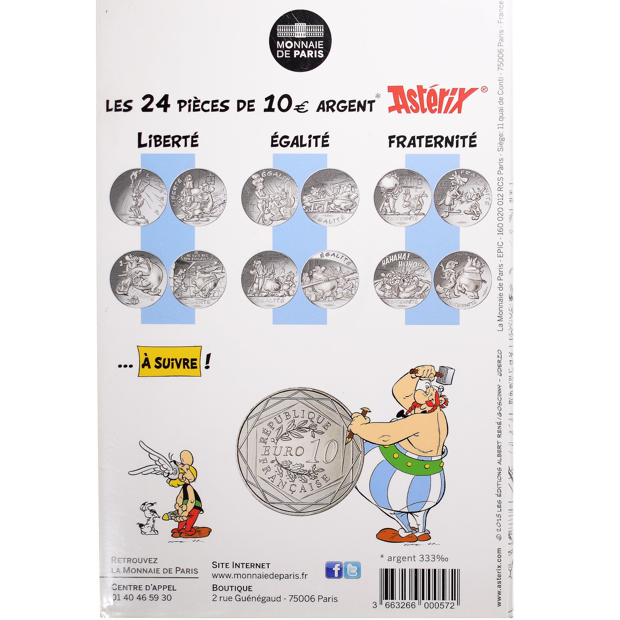 França, Monnaie de Paris, 10 Euro, Astérix Fraternité (Astérix en Hispanie)