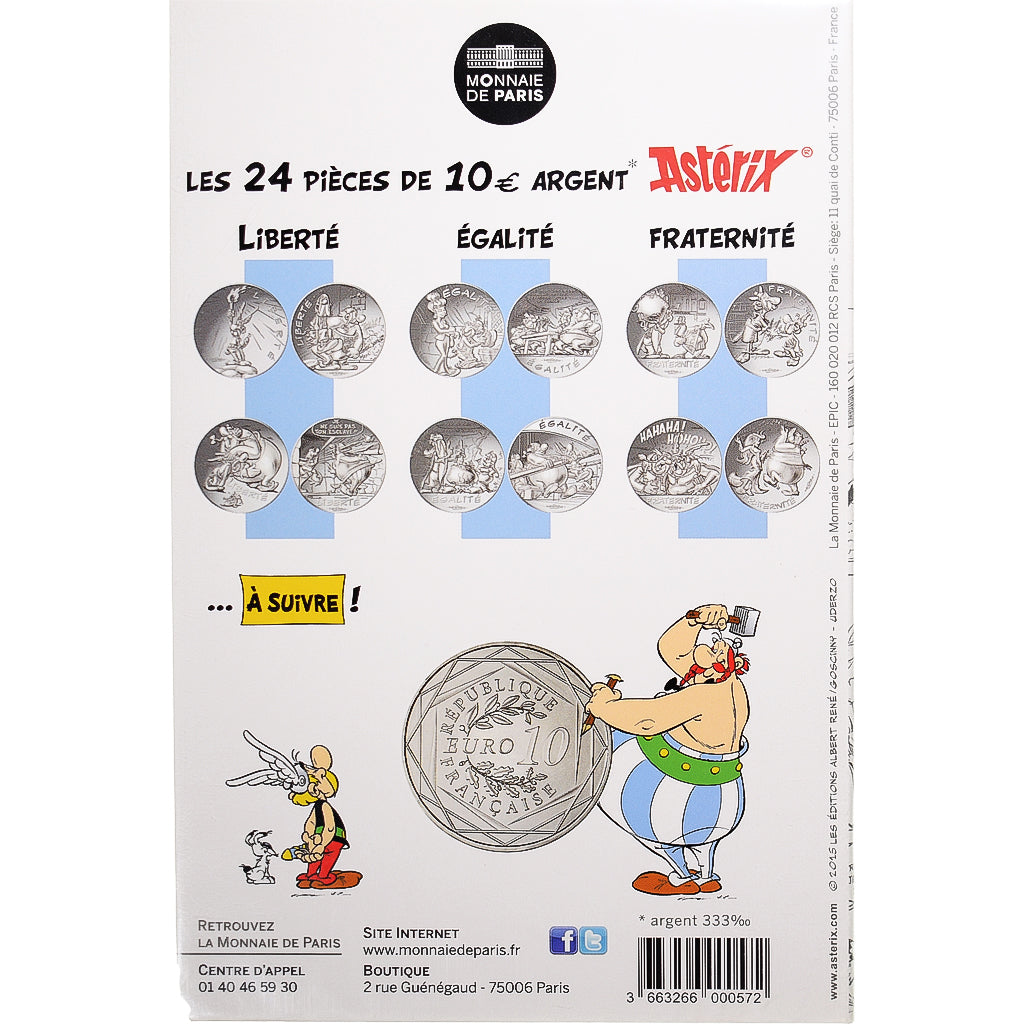 France, Monnaie de Paris, 10 Euro, Astérix Fraternité (Astérix chez les