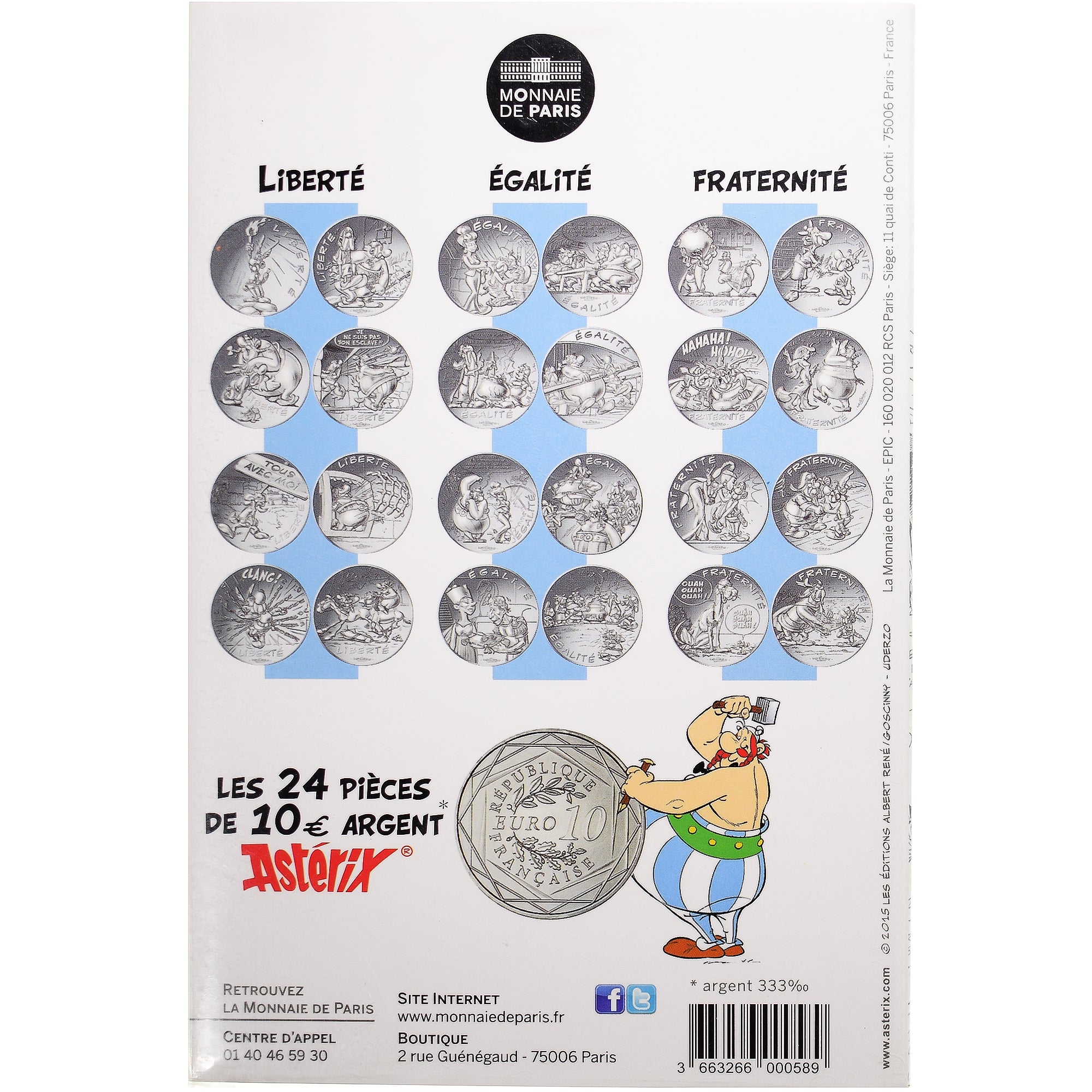 France, Monnaie de Paris, 10 Euro, Astérix Fraternité (Astérix et