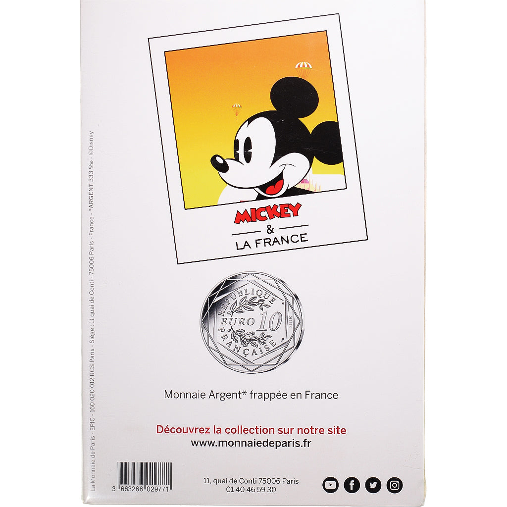 Frankrijk, Parijse munten, 10 Euro, Mickey (Mont Saint-Michel), 2018, Paris