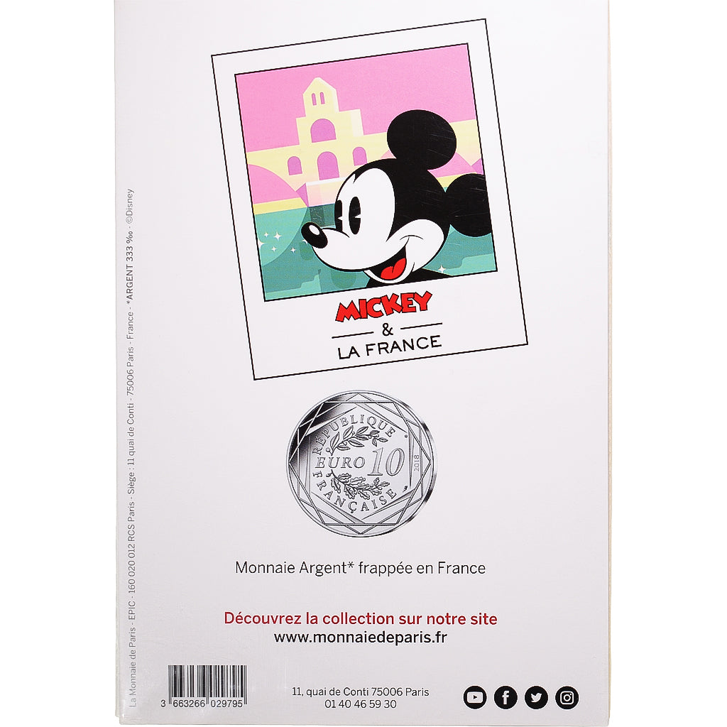 France, Monnaie de Paris, 10 Euro, Mickey (Avignon), 2018, Paris, FDC, Argent