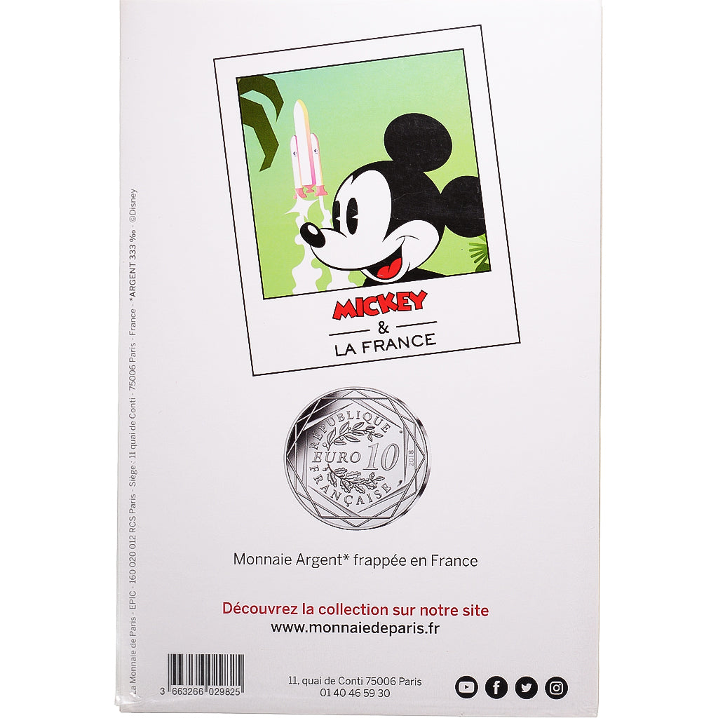 Francja, Monnaie de Paris, 10 Euro, Mickey (Guyane), 2018, Paris, MS(65-70)