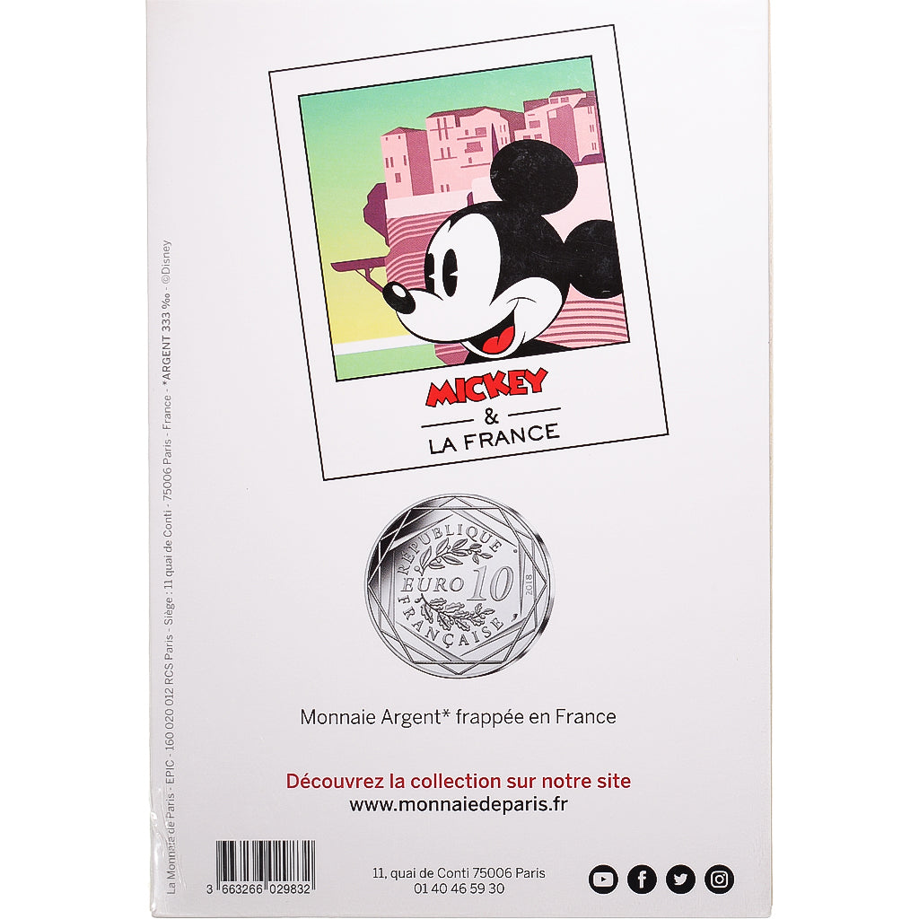 France, Monnaie de Paris, 10 Euro, Mickey (Corse), 2018, Paris, MS(65-70)