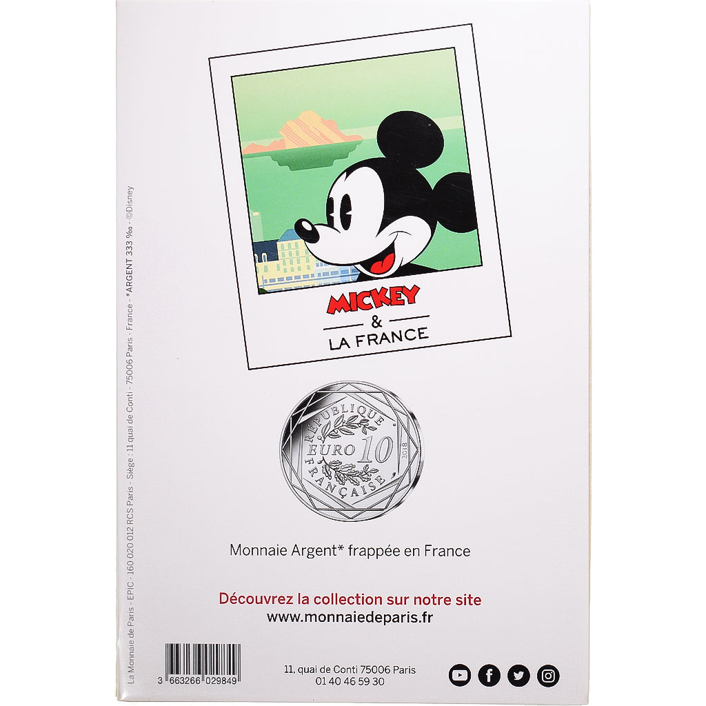France, Monnaie de Paris, 10 Euro, Mickey (Biarritz), 2018, Paris, MS(65-70)