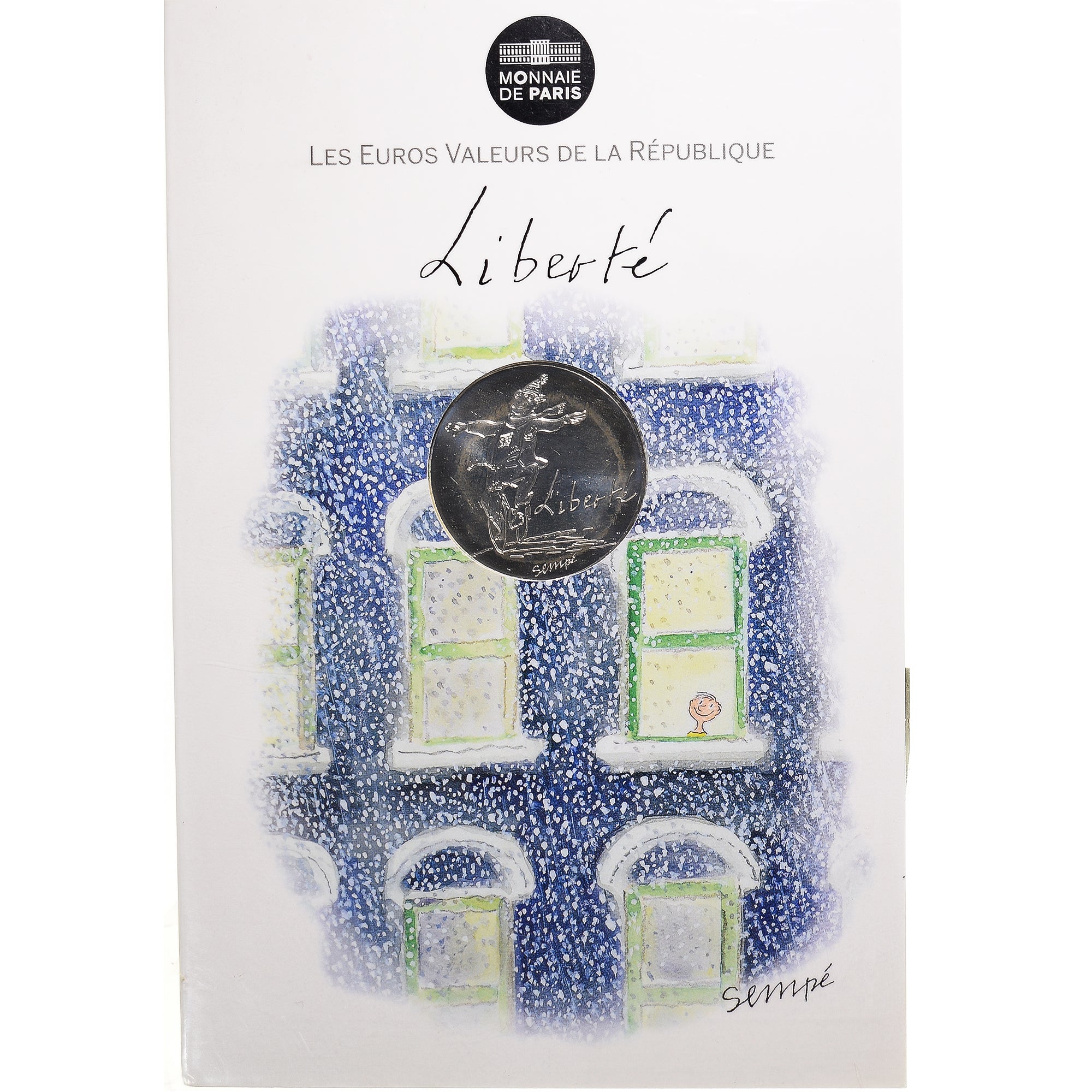 France, Monnaie de Paris, 10 Euro, Liberté Hiver Sempé, 2014, Paris