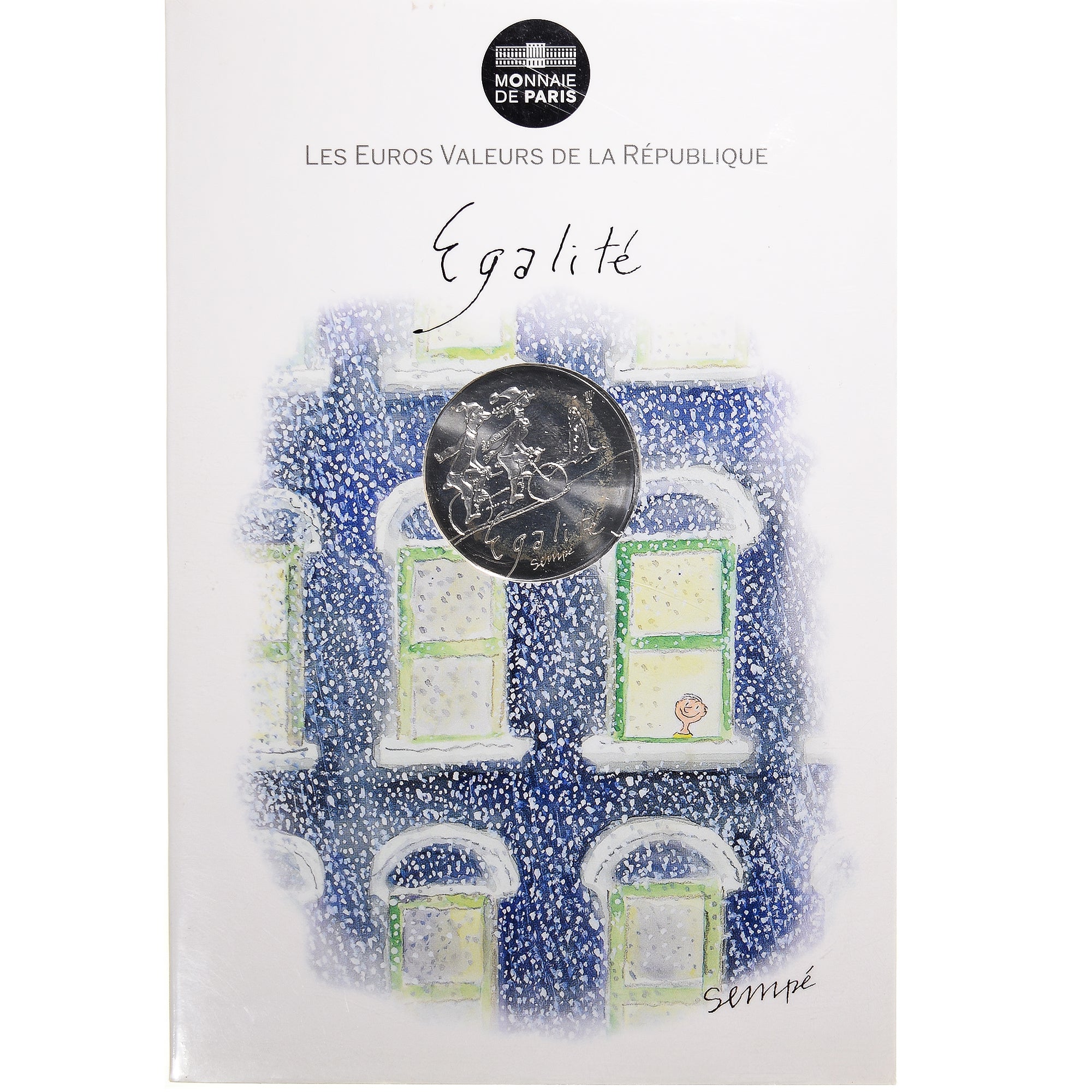 França, Monnaie de Paris, 10 Euro, Egalité Hiver Sempé, 2014, Paris