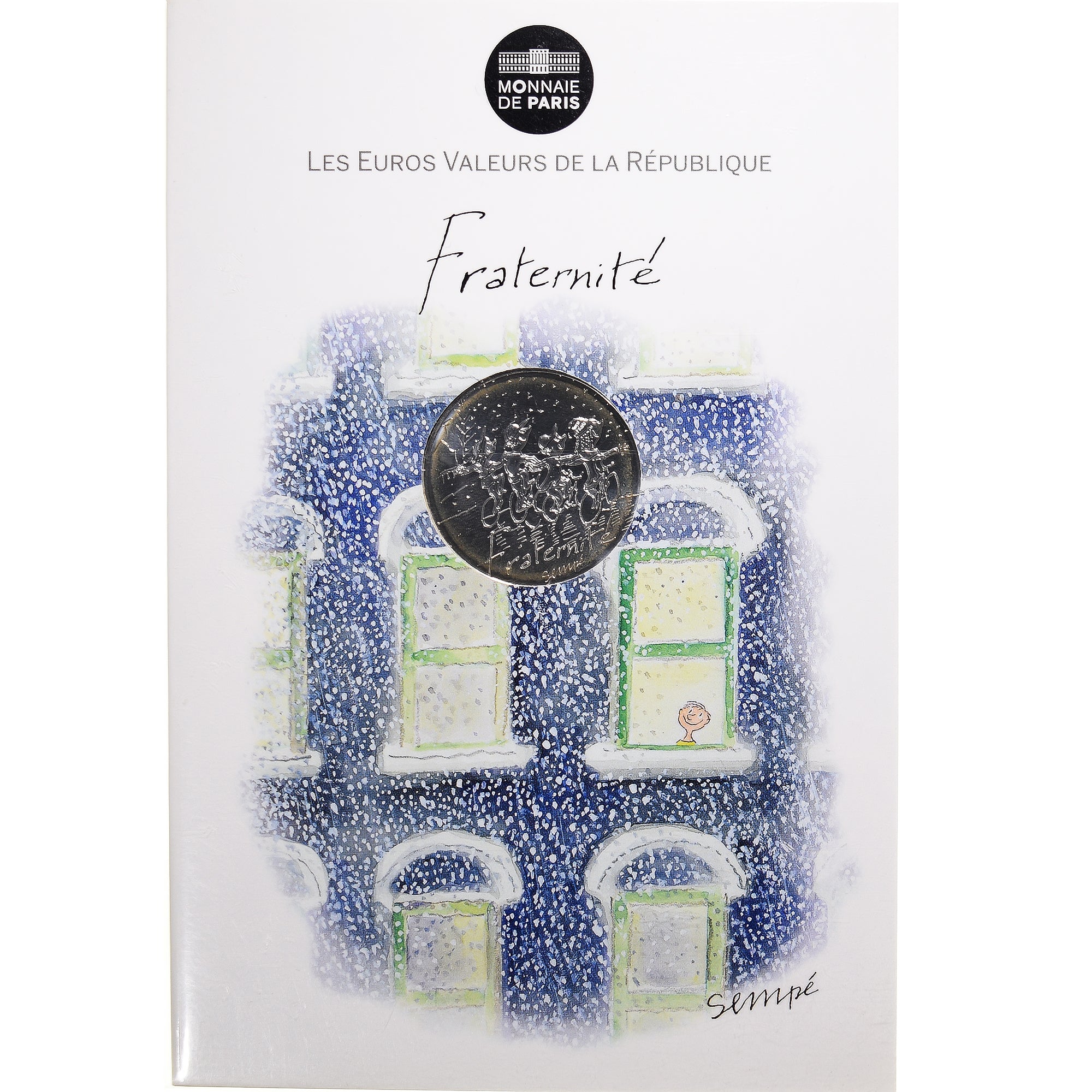 Francia, Monnaie de Paris, 10 Euro, Fraternité Hiver Sempé, 2014, Paris, FDC