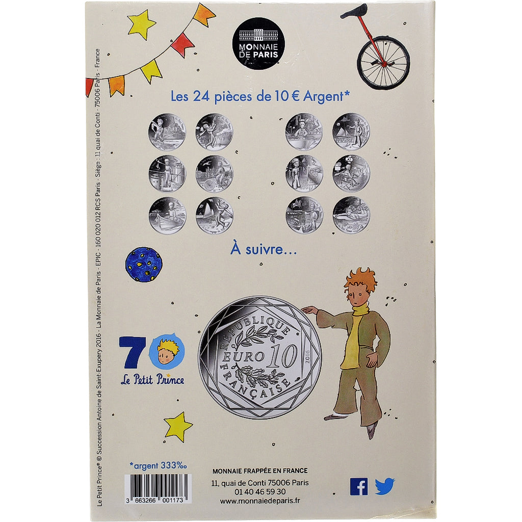 France, Monnaie de Paris, 10 Euro, Le Petit Prince (La Rochelle), 2016, Paris