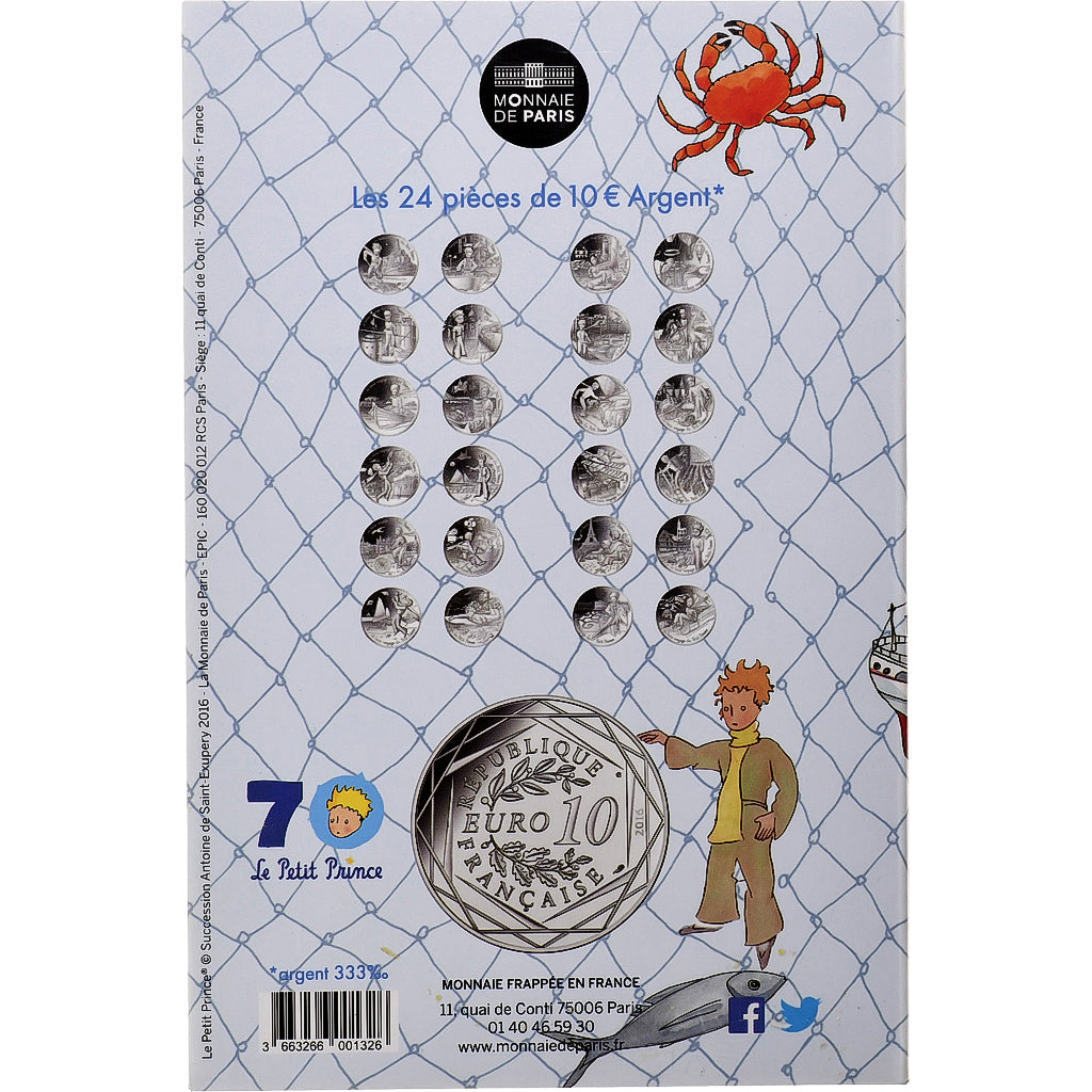 Frankrijk, Parijse munten, 10 Euro, Le Petit Prince revient de la pêche, 2016