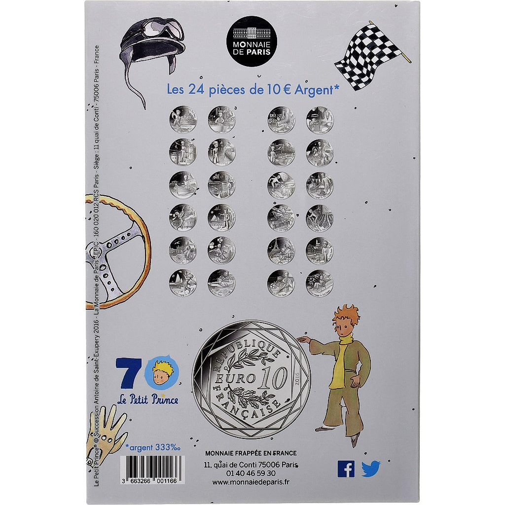Francia, Monnaie de Paris, 10 Euro, Le Petit Prince aux courses de voitures