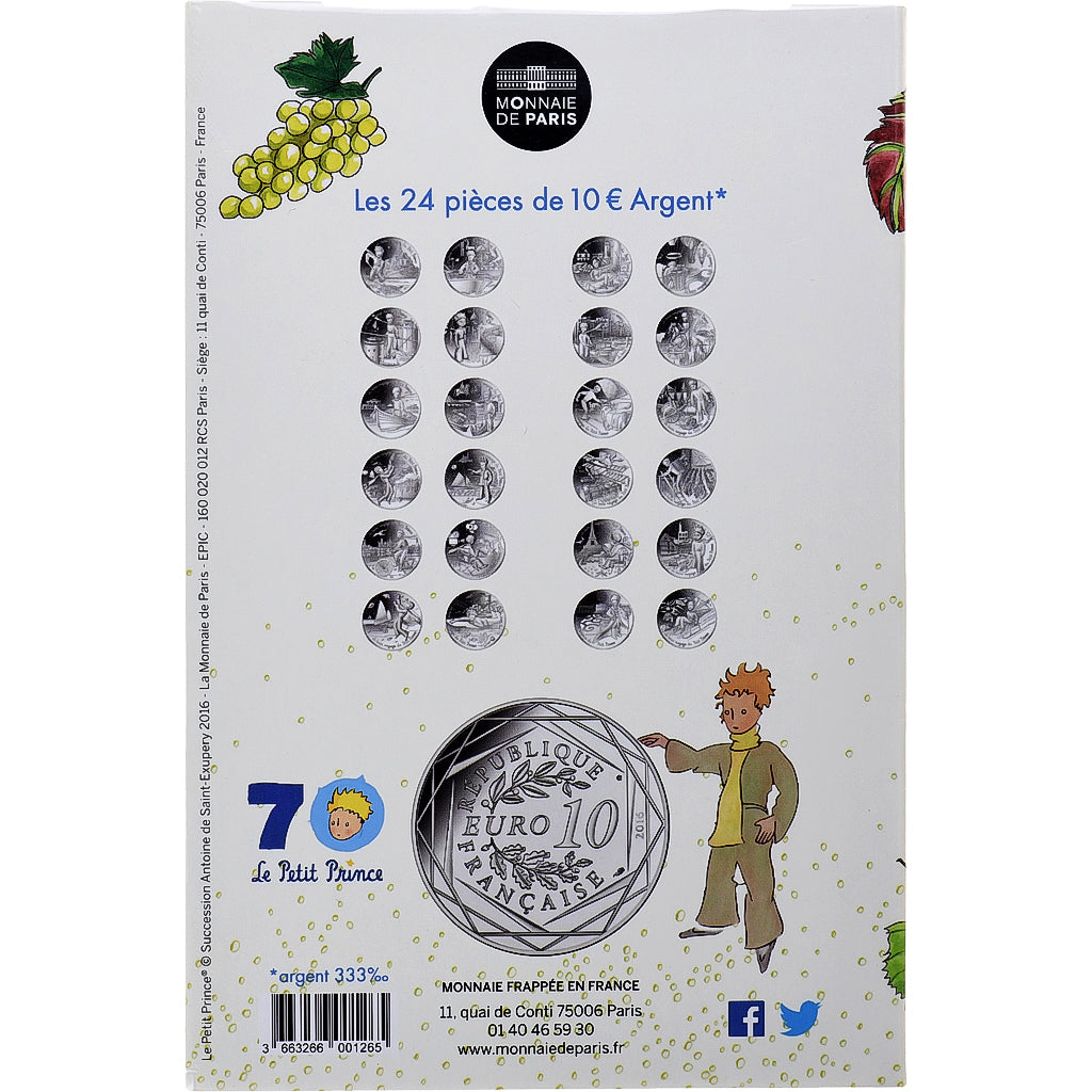 Francja, Monnaie de Paris, 10 Euro, Le Petit Prince fait les vendanges, 2016