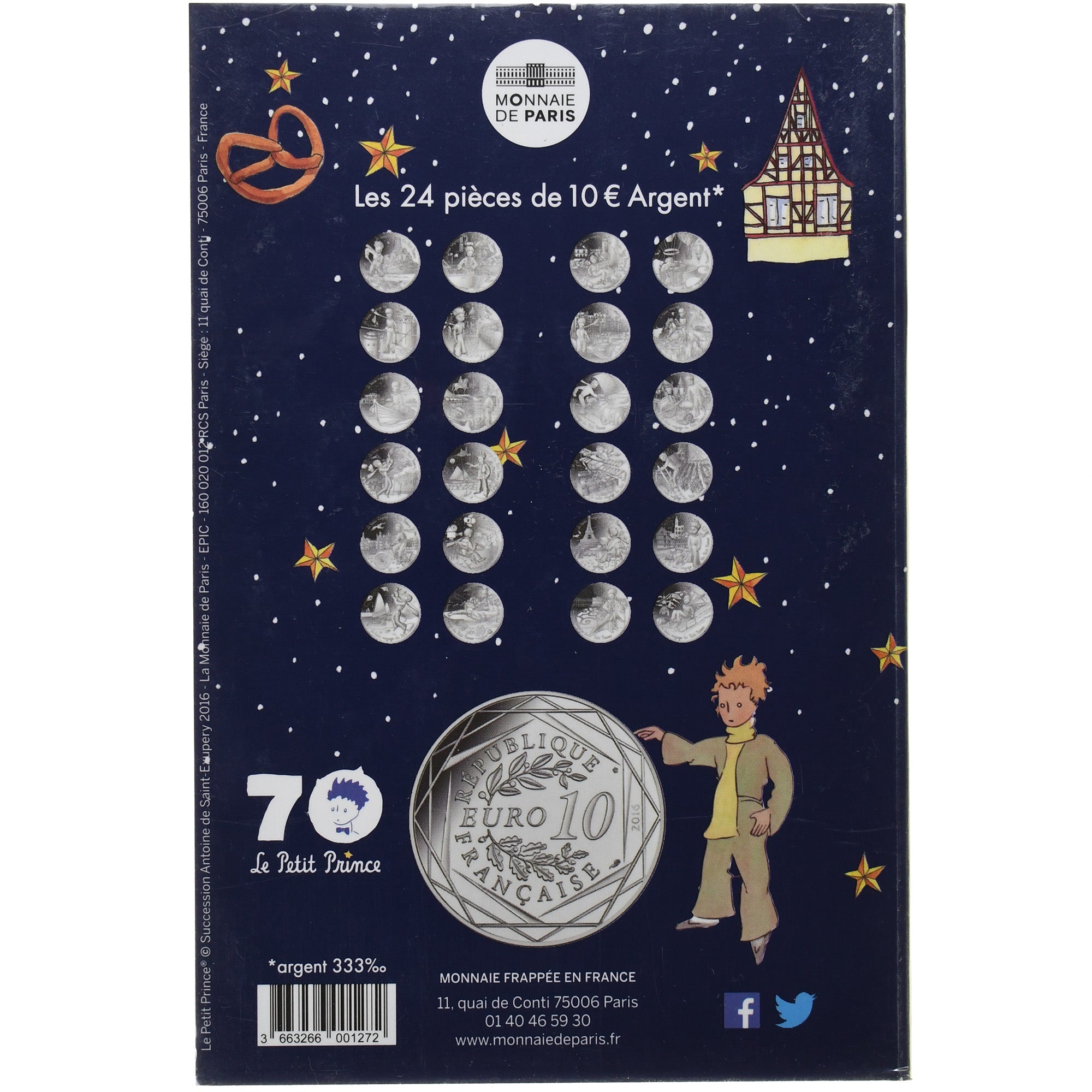 Frankreich, Monnaie de Paris, 10 Euro, Le Petit Prince (au marché de Noël)