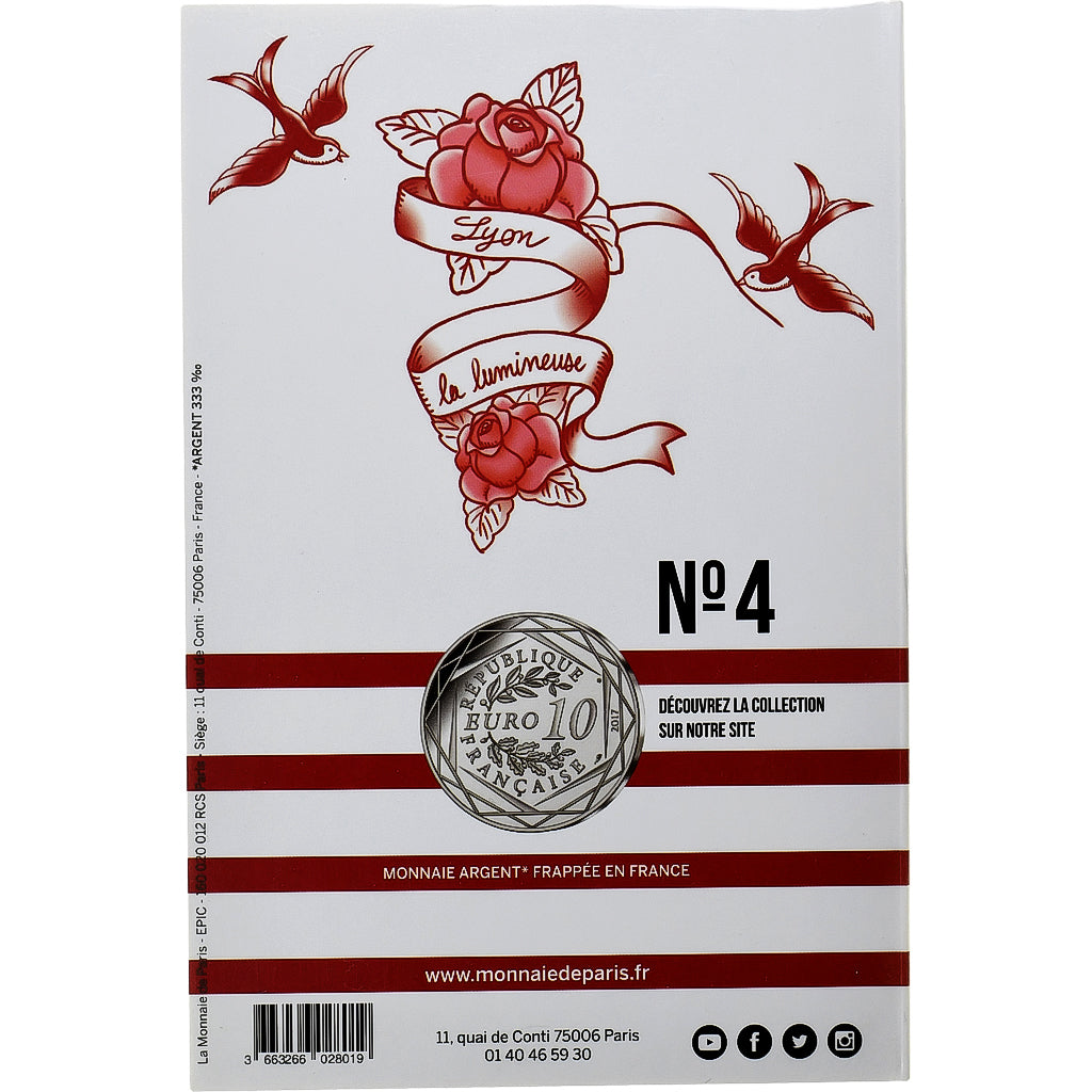 France, 10 Euro, Jean Paul Gaultier, Lyon la lumineuse, 2017, Monnaie de Paris