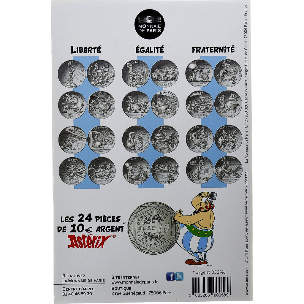 France, Monnaie de Paris, 10 Euro, Astérix Égalité (Le Domaine des dieux)