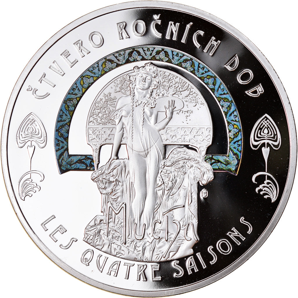 France, Medal, Mucha, Les quatre saisons, Été, 2014, MS(65-70), Copper Plated