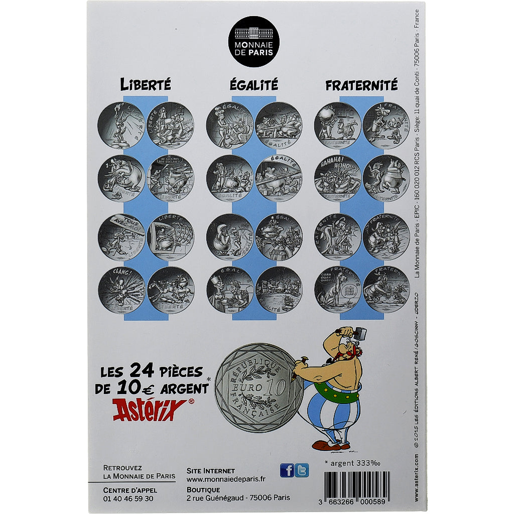 France, Monnaie de Paris, 10 Euro, Astérix Égalité (Le devin - Obélix)