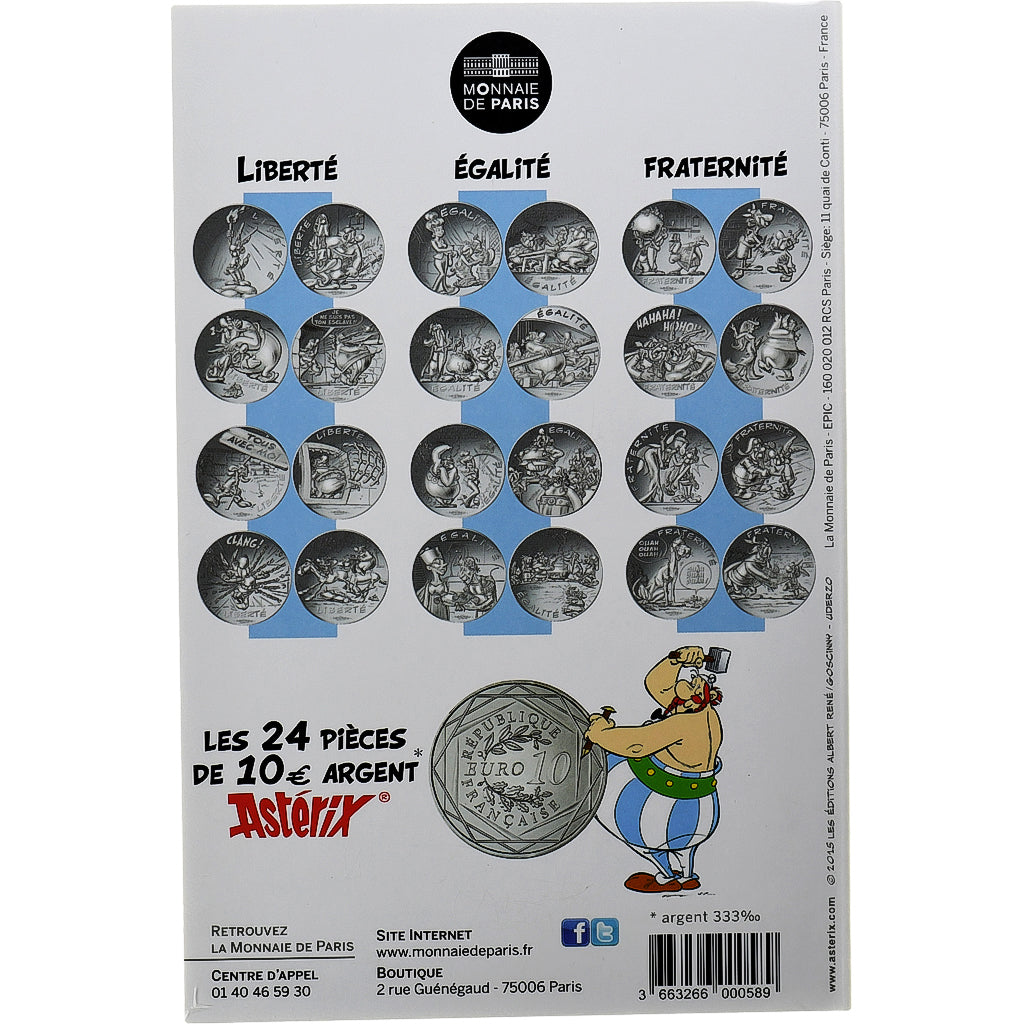 France, Monnaie de Paris, 10 Euro, Astérix Égalité (Astérix et Cléopâtre)