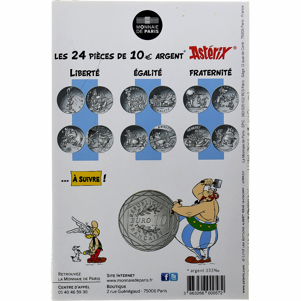 France, Monnaie de Paris, 10 Euro, Astérix Égalité (Le devin - Panoramix)