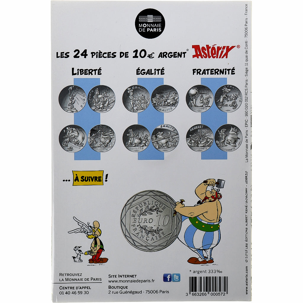 França, Monnaie de Paris, 10 Euro, Astérix Fraternité (Astérix chez les