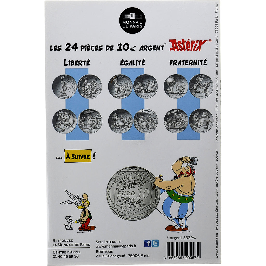 Frankrijk, Parijse munten, 10 Euro, Astérix Fraternité (Astérix chez les